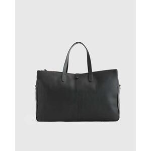 Quince Italian Leather Triple Compartment Weekender Bag Black $240 MSRP